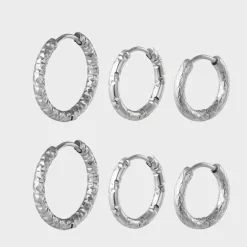 Winther Studio Hoop Mix Silvery> Julegaver | Smykkesæt